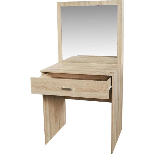 VDD Kaptafel - Make-up tafel met grote spiegel en opberglade - Lichtbruin