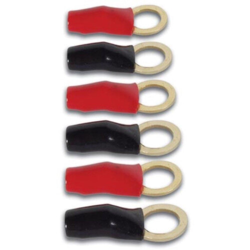 Velleman Kabelschoenset - Bougiekabel - Gouden coating - Zwart/Rood (6 stuks)