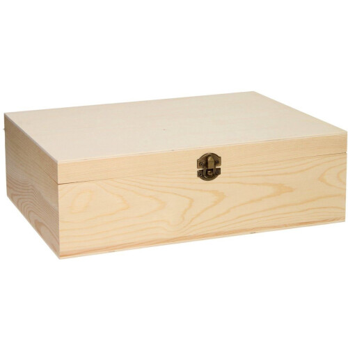 Versier je eigen opbergkist - Houten kist 33 x 24,5 x 11,5 cm - Onbehandeld hout Tweedehands