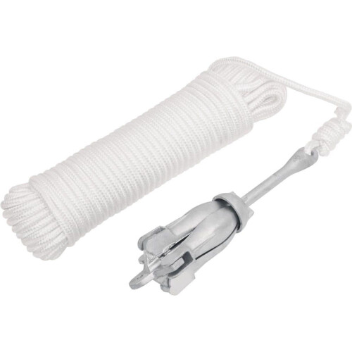 vidaXL - Anker - met - touw - inklapbaar - 1,5 - kg - smeedijzer - zilverkleurig