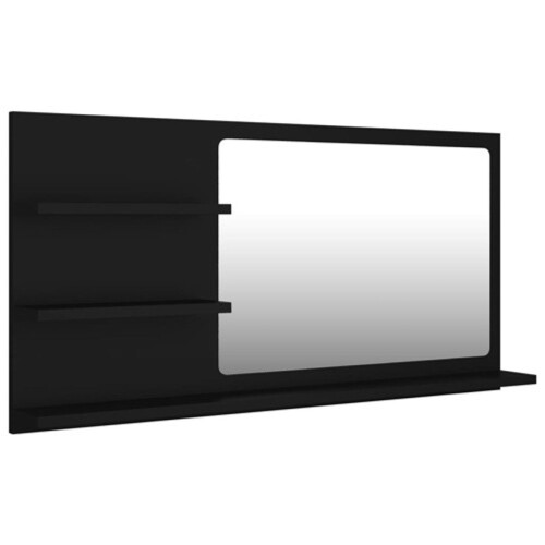 vidaXL Badkamerspiegel - 90x10,5x45 cm - 3 schappen - zwart
