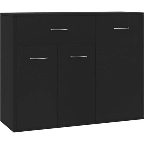 vidaXL - Dressoir - 88x30x70 - cm - bewerkt - hout - zwart
