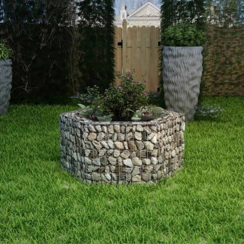 vidaXL - Gabion - plantenbak - verhoogd - zeshoekig - 100x90x50 - cm