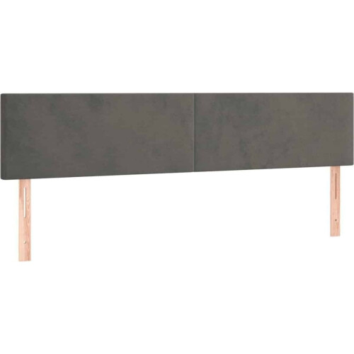 vidaXL Hoofdborden - 90x5x78/88 cm - fluweel - donkergrijs (2 stuks)