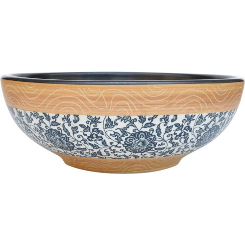 vidaXL - Opzetwasbak - rond -Φ41x14 - cm - keramiek - meerkleurig