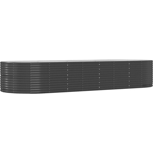 vidaXL - Plantenbak - 367x140x68 - cm - gepoedercoat - staal - antracietkleurig