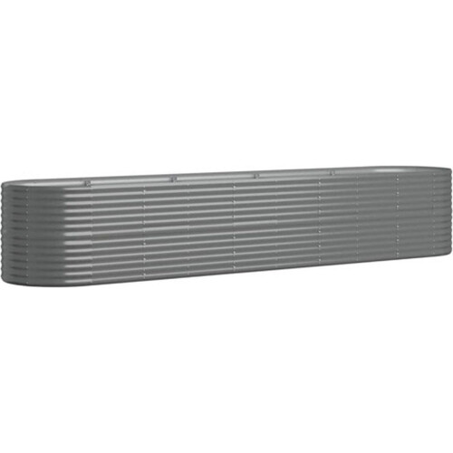 vidaXL - Plantenbak - 368x80x68 - cm - gepoedercoat - staal - grijs Tweedehands