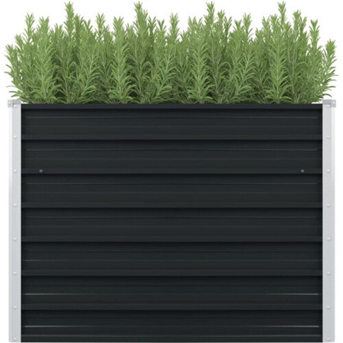 vidaXL Plantenbak verhoogd 100x100x77 cm gegalvaniseerd staal antraciet