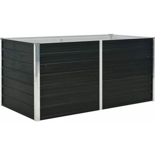 vidaXL - Plantenbak - verhoogd - 160x80x77 - cm - gegalvaniseerd - staal - antraciet Tweedehands