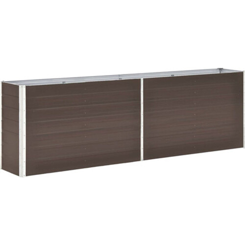 vidaXL - Plantenbak - verhoogd - 240x40x77 - cm - gegalvaniseerd - staal - bruin