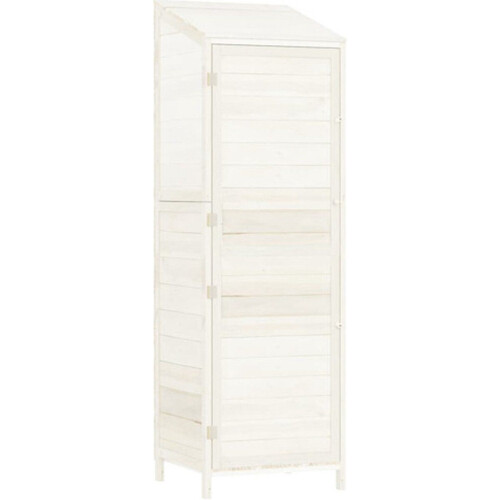 vidaXL Tuinschuur - Massief vurenhout - 55x52x174,5 cm - Wit Tweedehands
