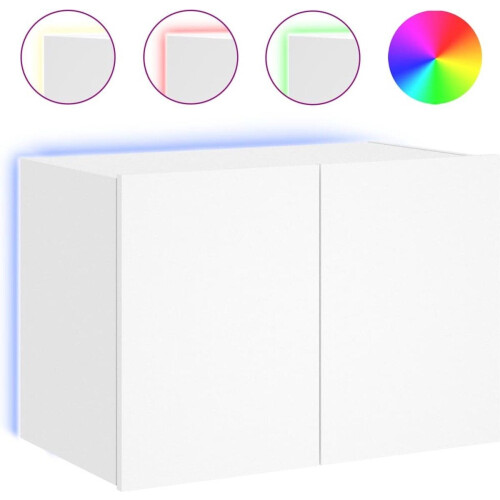 vidaXL - Tv-wandmeubel - met - LED-verlichting - 60x35x41 - cm - wit