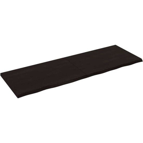 vidaXL - Wandschap - massief eikenhout - donkerbruin - 180 x 60 x (2-4) cm
