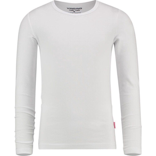 Vingino Basics - Kinder Meisjes T-shirt - Katoen 95% - Wit - Maat 116