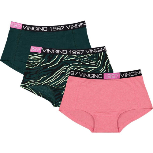Vingino meisjes boxershorts - 3-pack - 95% katoen 5% elastan - Zebra print (3-pack) Tweedehands