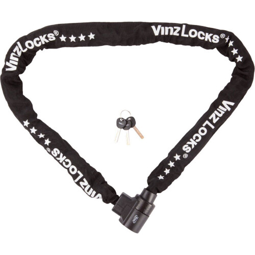 VINZ Janga Kettingslot ART4 - 120 cm - Gehard staal - Zwart Tweedehands