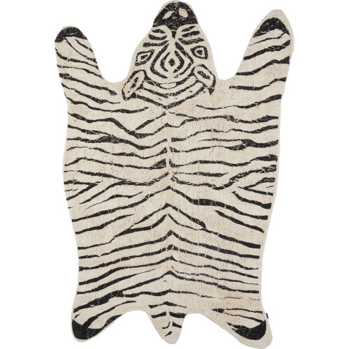 Vloerkleed Kinderkamer - Vloerkleed Jungle - Zebra - 180 x 120 cm - Zwart,Wit