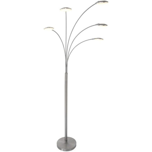Mexlite Synna 1327ST - Vloerlamp - Draaibaar dimbaar LED - Zilver