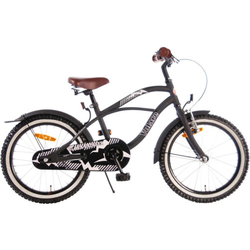 Volare Black Cruiser - Kinderfiets - 18 inch - Mat zwart - Jongens Tweedehands
