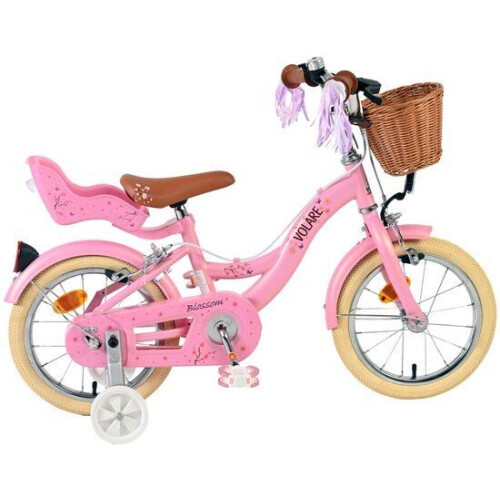 Volare Blossom Kinderfiets - Meisjes - 14 inch - Roze - Twee Handremmen Tweedehands