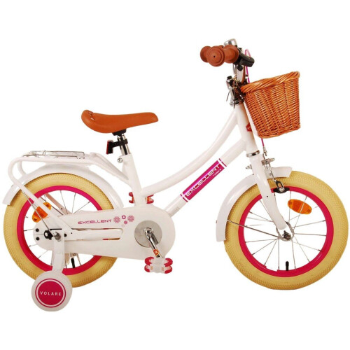 Volare Excellent Kinderfiets - Meisjesfiets - 14 inch - Afneembare zijwieltjes - Wit Tweedehands
