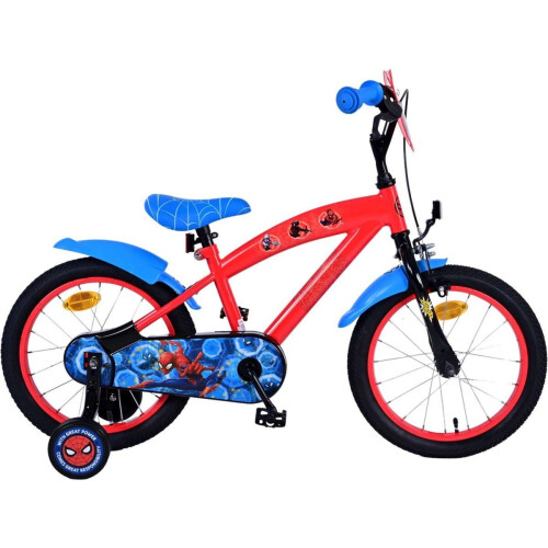 Spider-Man 16 inch Kinderfiets - Jongens - Handrem en terugtraprem - Rood
