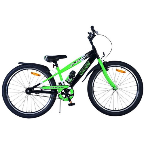Volare Sportivo - Kinderfiets - 24 inch - Jongens - Zwart Groen Tweedehands