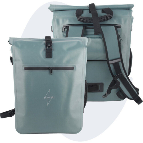 Voltano Luxe E-bike Fietstas / Rugtas - 28L - 100% Waterdicht - Ice Blauw Tweedehands