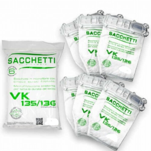 Vorwerk Kobold VK135 VK136 - Stofzuigzakken - Compatibel - Set van 6
