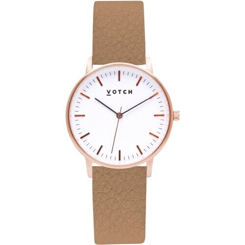 Votch mannen vegan Horloge Moment Rose Gold & Bruin Tweedehands