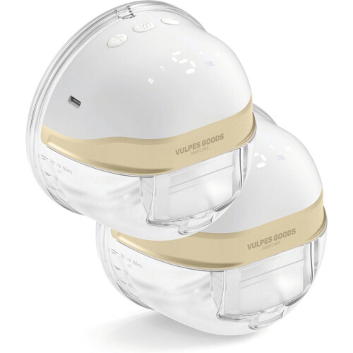 Vulpes Goods® BabyCare - Elektrische Draadloze Borstkolf PRO - Dubbele Borstkolf - BPA vrij - Inclusief 60 Moedermelk bewaarzakjes en Accessoires (2 stuks)