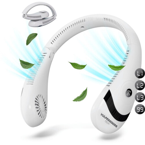 Vulpes Goods® Nekventilator PRO - Draagbare USB Ventilator - 3 Snelheden - Bladloos - Wit Tweedehands