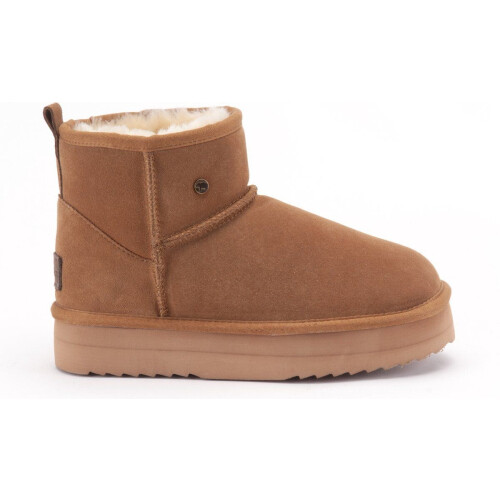 Warmbat Wallaby - Enkellaarzen - Plateau - Cognac Tweedehands
