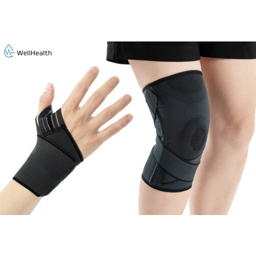 Wellhealth Knie- of Polsbrace - Pijnverlichting en Ondersteuning - M/L - Antislip (1 stuk) Tweedehands