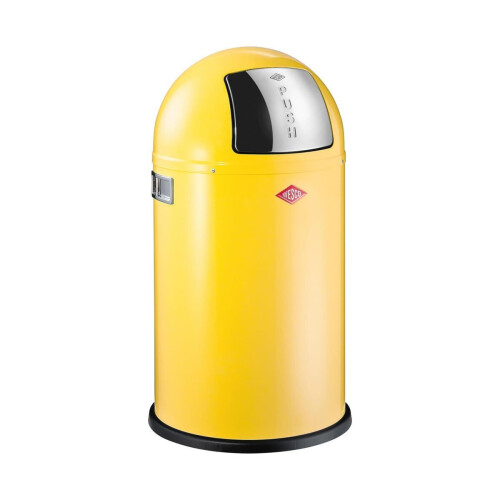 WESCO Pushboy Junior Prullenbak | 22 Liter | Metaal - Citroengeel | Vuilnisbak - Made in Germany