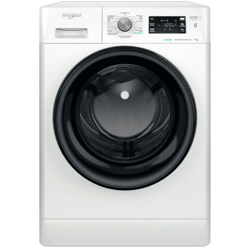 WHIRLPOOL FFBBE7469BV - Wasmachine voorlader - 7 Kg - FreshCare+ Stoom - Zwart Tweedehands