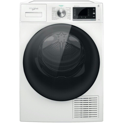 WHIRLPOOL W6D84WBBE - Warmtepompdroger - 8 Kg - SupremeSilent - RVS trommel - zwarte deur Tweedehands