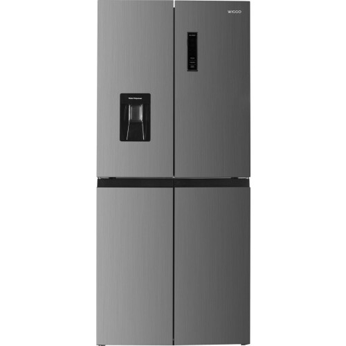 Wiggo WR-MD18(X) - Amerikaanse Koelkast - No Frost - 4 deuren - Water Dispenser - Super Freeze - 419 Liter - Roestvrijstaal Tweedehands