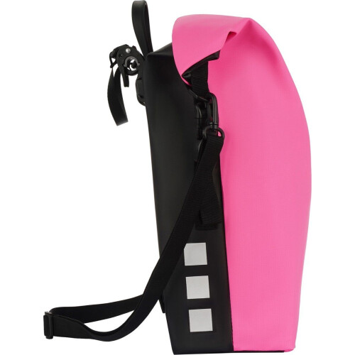 Willex Enkele Fietstas - 17 Liter - Rol/Vouw Sluiting - Afsluitbaar - Met Schouderband - Roze