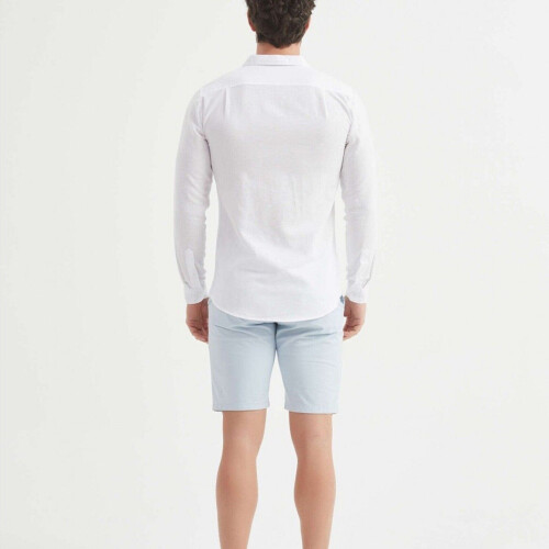 William de Faye Linnen Overhemd Heren– Regular Fit – 100% Linnen – Maat M – Wit – Ademend&Stijlvo Tweedehands