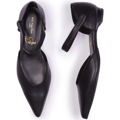 Will's Vegan Store dames vegan Ballerina's Point Toe Zwart Tweedehands