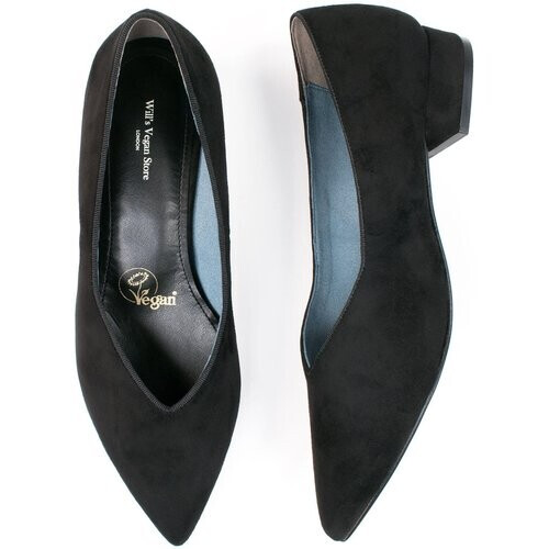 Will's Vegan Store dames vegan Ballerina's Point Zwart Tweedehands