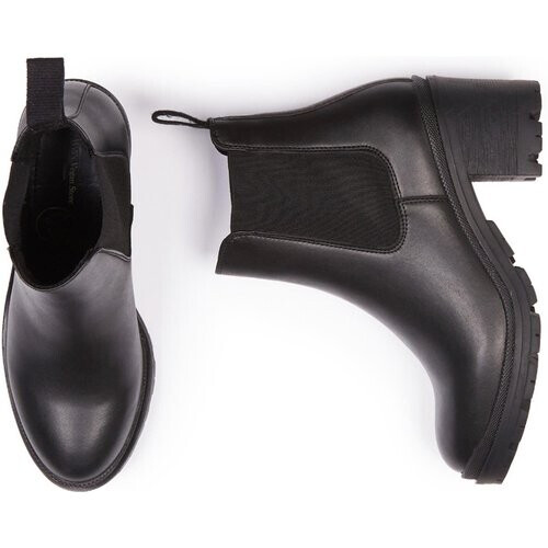 Will's Vegan Store dames vegan Chelsea Boots Track Sole Heel Zwart Tweedehands