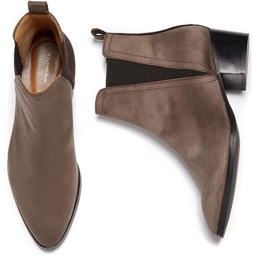 Will's Vegan Store dames vegan Chelsea Boots Point Toe Donkerbruin Tweedehands