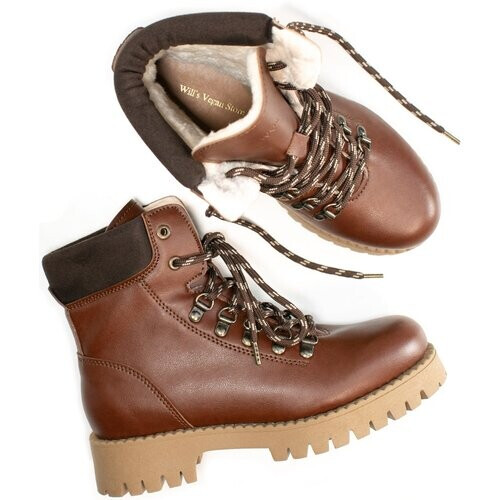Will's Vegan Store dames vegan Docklaarzen Geïsoleerd Mk2 Kastanje Tweedehands
