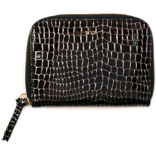 Will's Vegan Store dames vegan Kleine Portemonnee Nep Kroko Goud Zwart Tweedehands