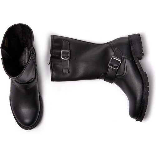 Will's Vegan Store dames vegan Laarzen Mid-Length Moto Zwart Tweedehands