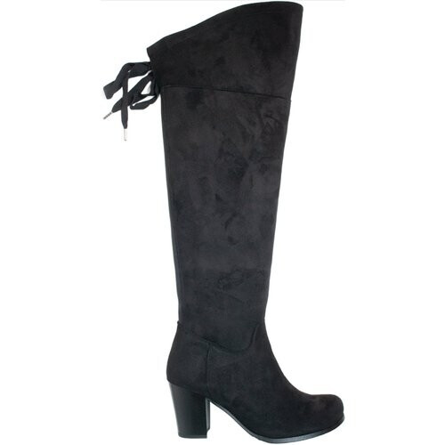 Will's Vegan Store dames vegan Laarzen Over The Knee Zwart Tweedehands