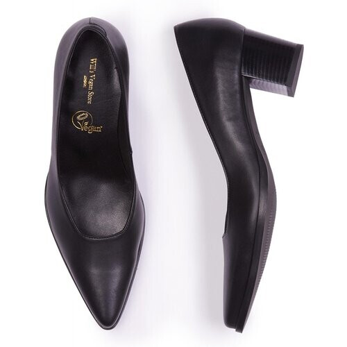 Will's Vegan Store dames vegan Pumps Point Toe Zwart Tweedehands