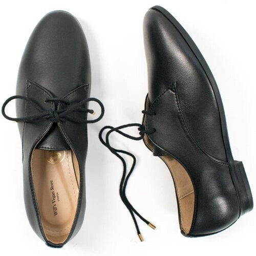Will's Vegan Store dames vegan Schoenen Smart Derbys Zwart Tweedehands
